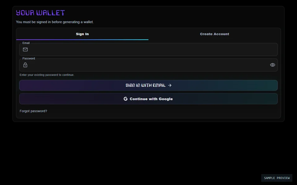 Algorand Wallet Workspace preview