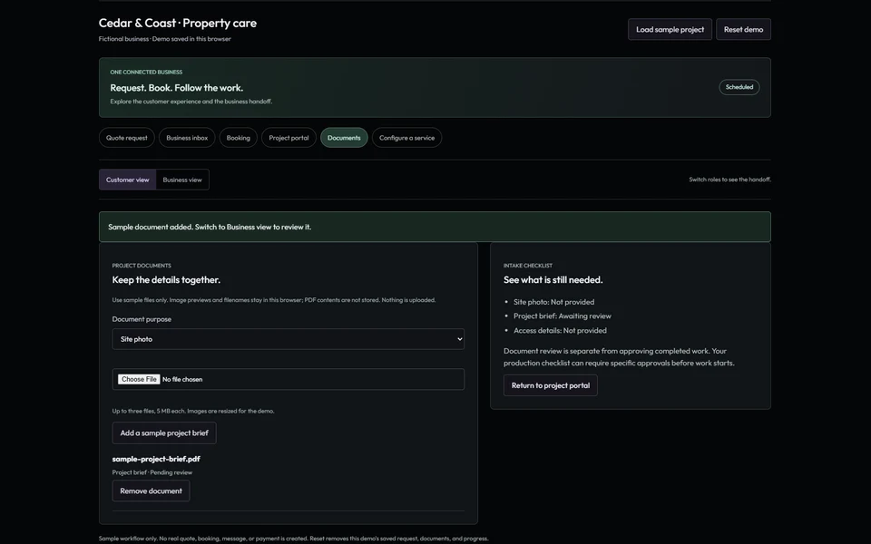 Documents & approvals preview