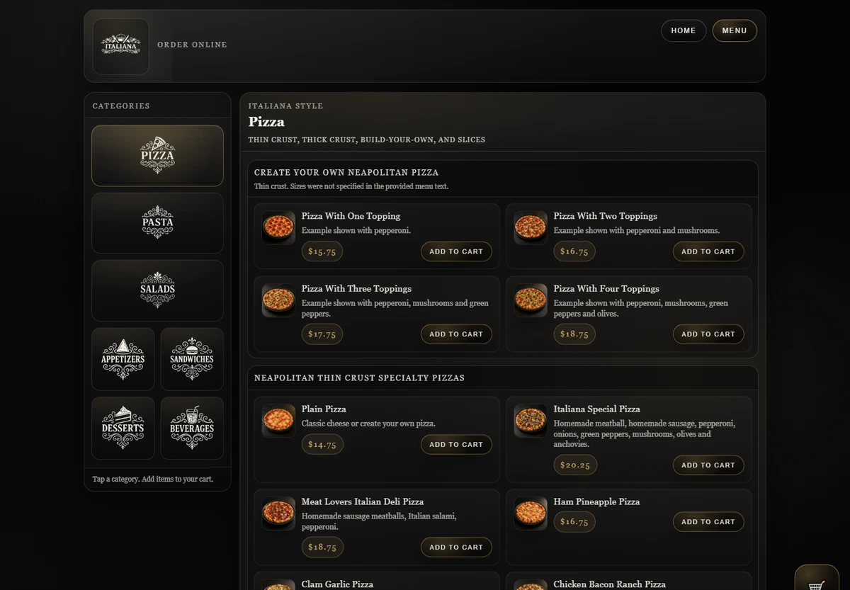 Restaurant Ordering preview